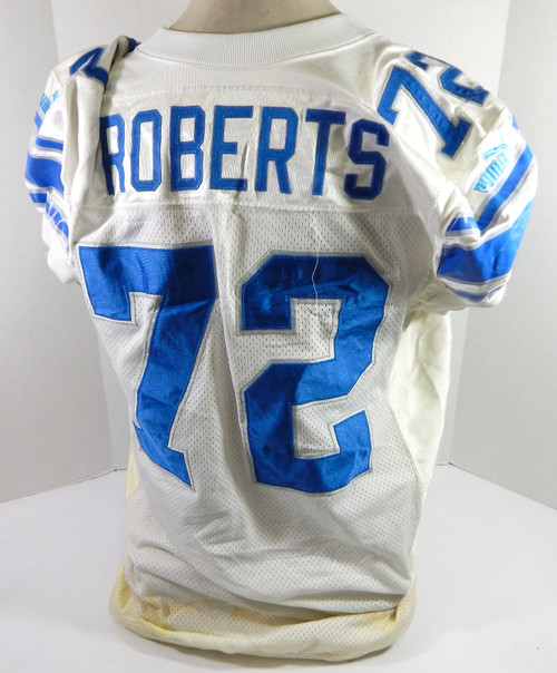 1999 Detroit Lions Ray Roberts #72 Game Used White Jersey 50 DP32888