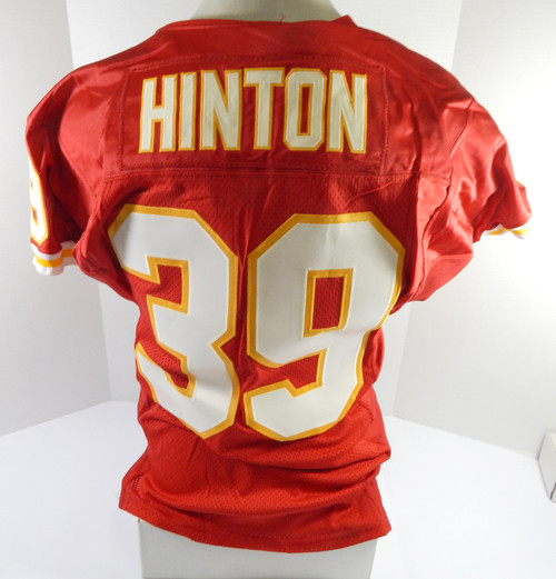 1999 Kansas City Chiefs Hinton #39 Game Issued Red Jersey 40 DP53628
