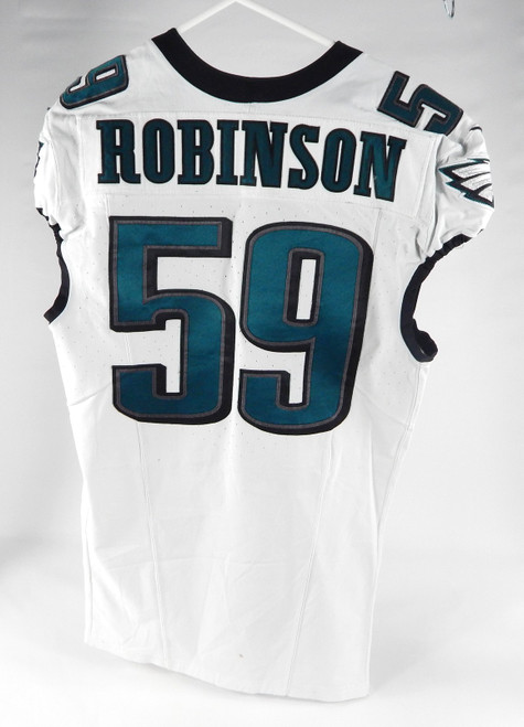 2023 Philadelphia Eagles Janarius Robinson #59 Game Used White Jersey 42 DP71354