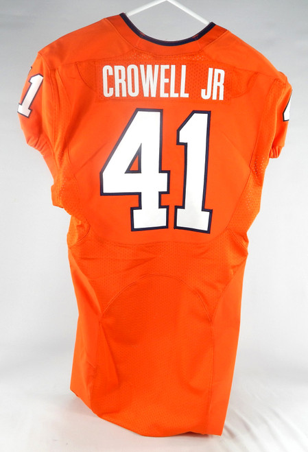 2017 Virginia Cavaliers Gernabe Crowell Jr #41 Game Issued Orange Jersey Hoos