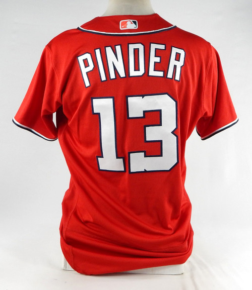 2023 Washington Nationals Chad Pinder #13 Game Issued Red Jersey 44 491