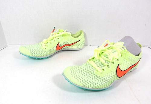 Nike Zoom Mamba V Lowtop Utah State Neon Yellow/Orange Track & Field Spikes 6.5