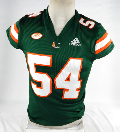 2019 Miami Hurricanes #54 Game Used Green Jersey NP Rem 2XL 306