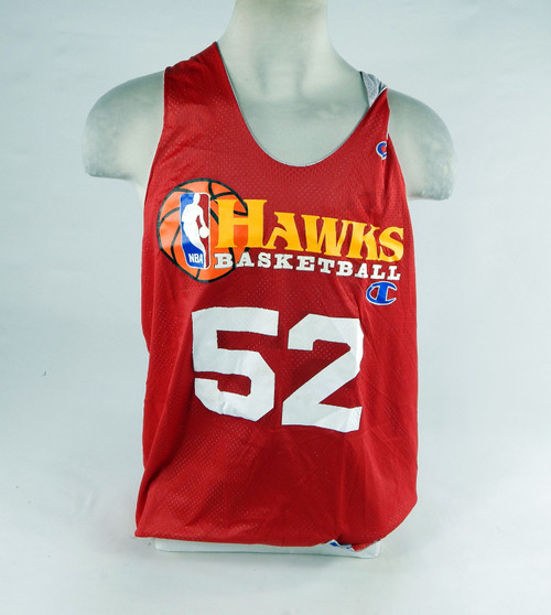 2000s Atlanta Hawks #52 Game Used Red Practice Jersey 2XL 891