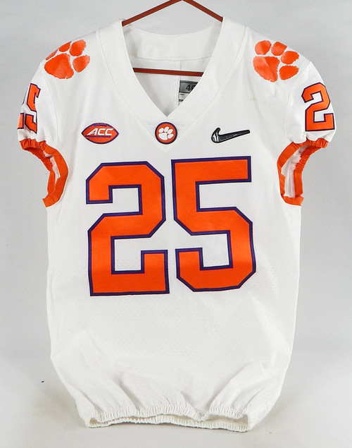 2018-22 Clemson Tigers #25 Game Issued White Jersey NP College Football Playoff