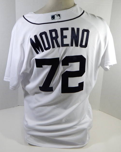 Detroit Tigers Gerson Moreno #72 Game Used White Jersey 46 DP20911