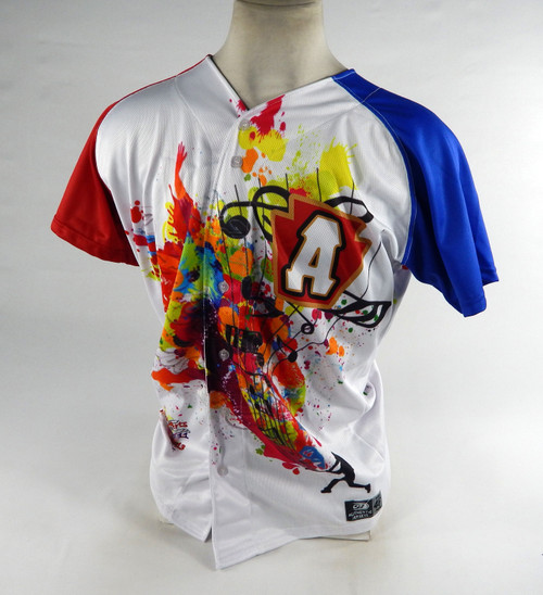 2013 Altoona Curve Unknown Player Game Issued White Jersey Arts Day 46 DP73000