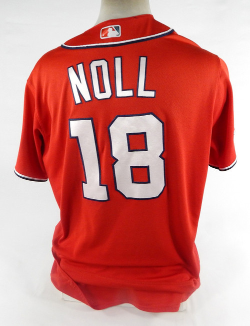 2021 Washington Nationals Jake Noll #18 Game Used Red Jersey 48 DP73733