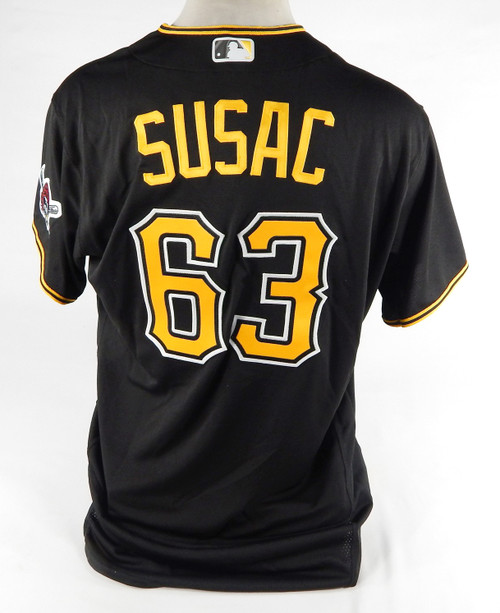 2021 Pittsburgh Pirates Andrew Susac #63 Game Issued Black Jersey 48 DP72185