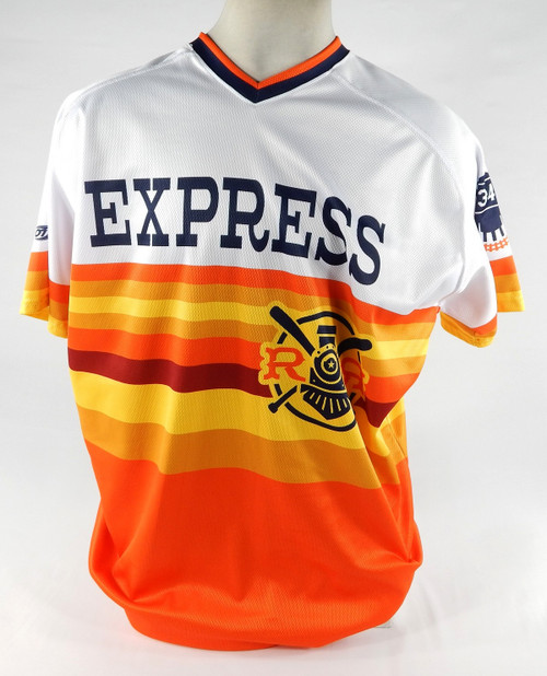 2019 Round Rock Express #44 Game Issued Pos Used White Jersey Astros Throwback 4