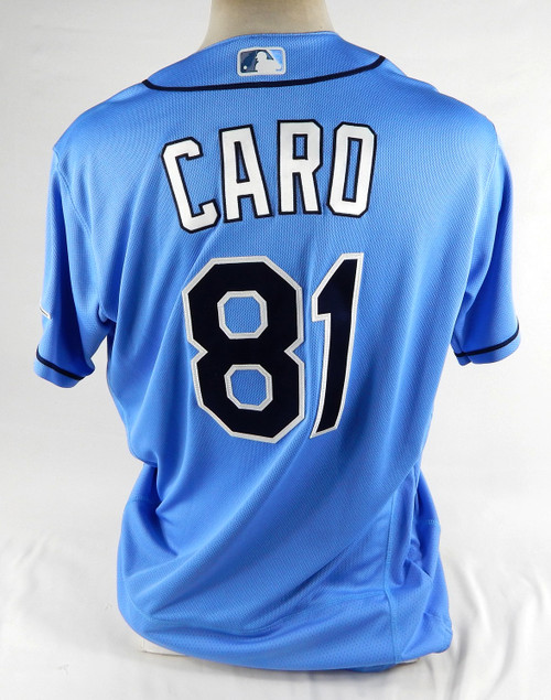 Tampa Bay Rays Chris Caro #81 Game Issued Blue Jersey ST BP 46 DP72421