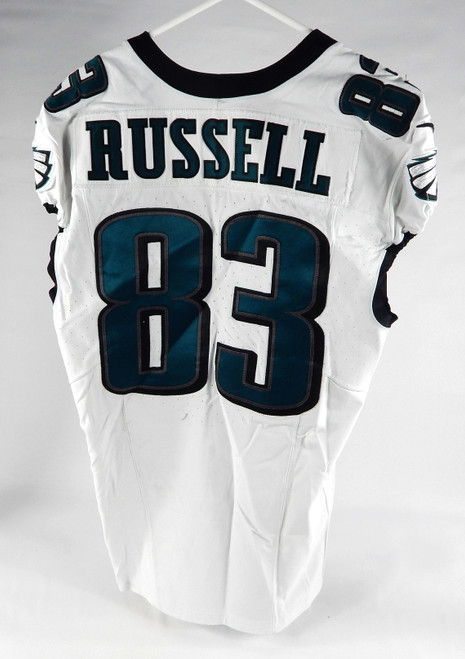 2023 Philadelphia Eagles Brady Russell #83 Game Used White Jersey 42 DP71442