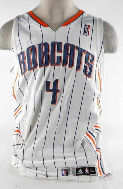 2010-11 Charlotte Bobcats Derrick Brown #4 Game Used White Jersey 3XL 076