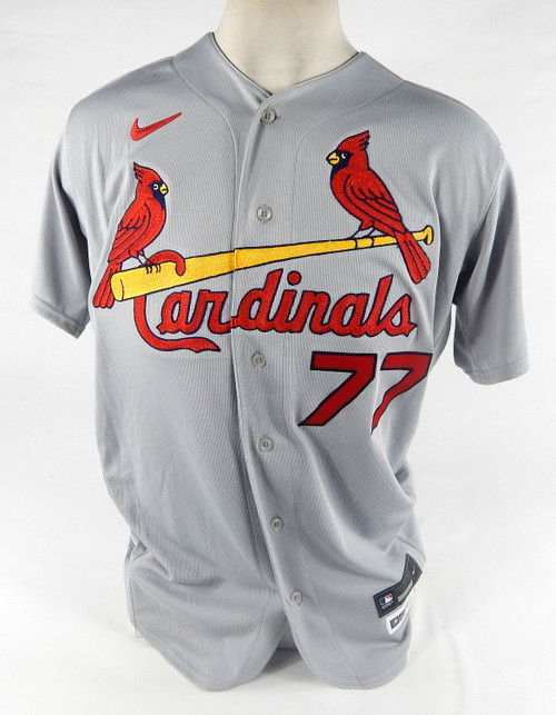 2023 St Louis Cardinals Joe McEwing #77 Game Issued Grey Jersey 42 Sutter Patch