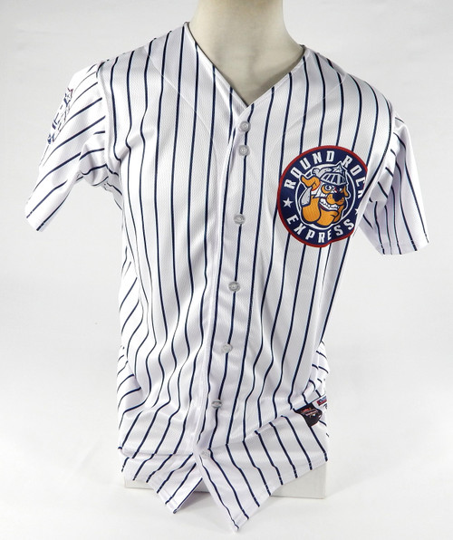 2023 Round Rock Express #38 Game Issued P Used White Jersey Marvel Defender 44 4