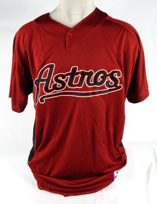 Houston Astros Henry Villar #56 Game Used Red Jersey ST BP 48 DP67566