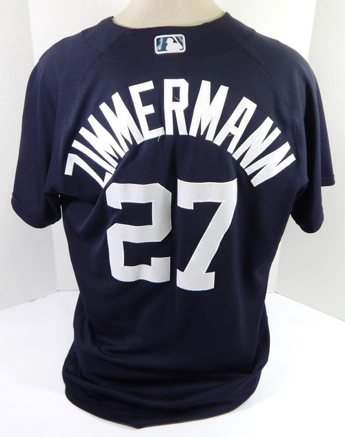 2020 Detroit Tigers Jordan Zimmermann #27 Game Issued Pos Used Navy Jersey ST 3