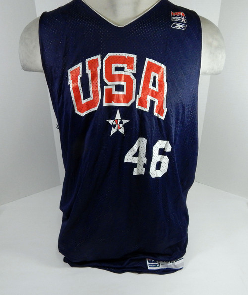 1990s Team USA Basketball #46 Game Issued Navy Practice Jersey 2XL DP66963