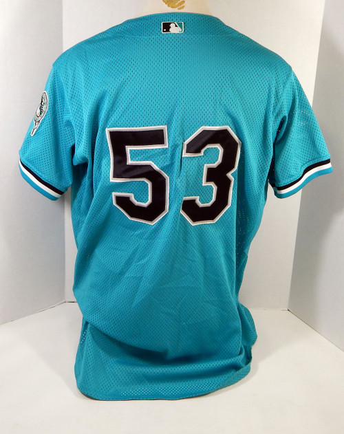 1994-02 Florida Marlins #53 Game Used Blue Jersey Batting Practice 50 DP14216