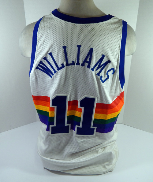 2002-03 Denver Nugget Shammond Williams #11 Game Issued White Jersey 87-88 HWC 2