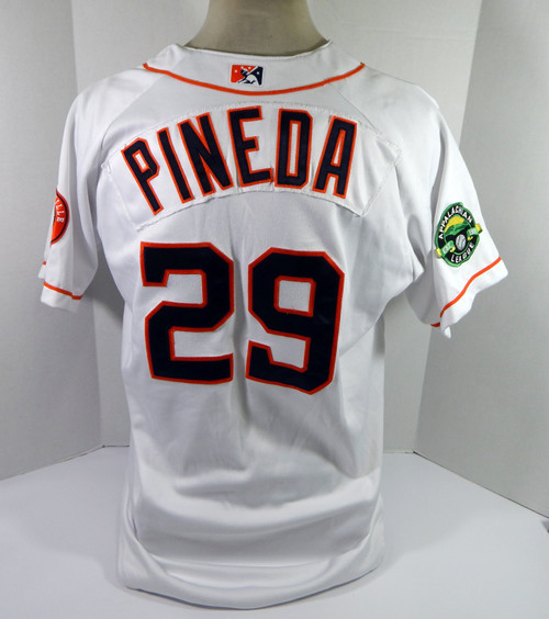 2017 Greeneville Astros Juan Pineda #29 Game Used White Jersey 46 043