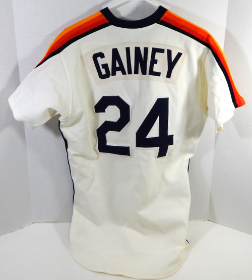 1985-87 Houston Astros Ty Gainey #24 Game Used Cream Jersey 42 DP23565