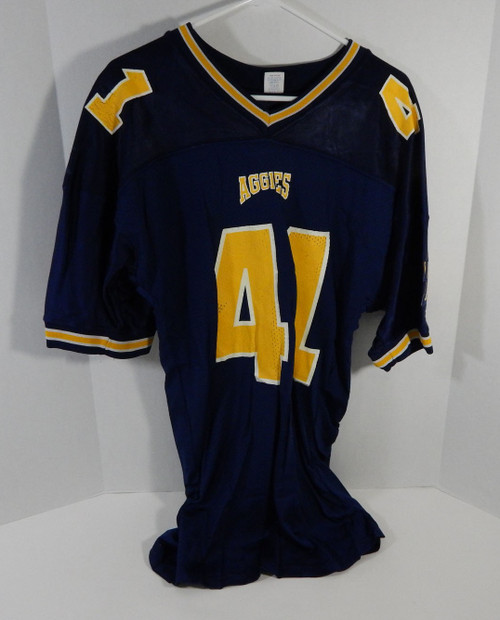 North Carolina A&T Aggies #41 Navy Game Used Football Jersey 48