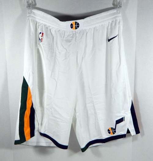 2017-18 Utah Jazz Game Issued White Shorts 44+1 Nike Authentic Pro Cut