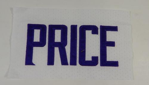 2014 Minnesota Vikings Jabari Price #25 Game Used White Name Plate DP14879