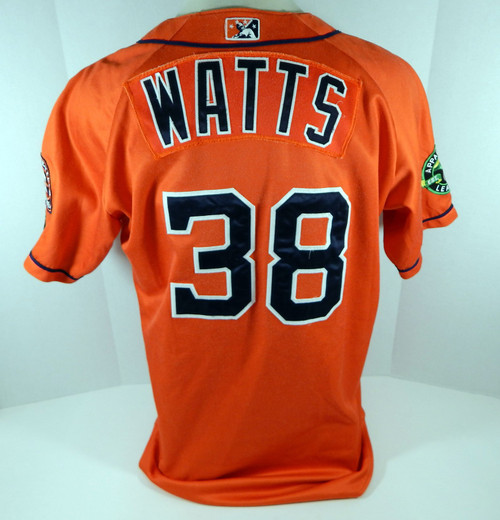 2017 Greeneville Astros Cole Watts #38 Game Used Orange Jersey DP08074