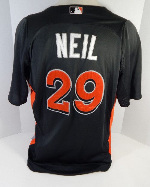 2012-13 Miami Marlins Blaine Neil #29 Game Used Black Jersey ST BP 647