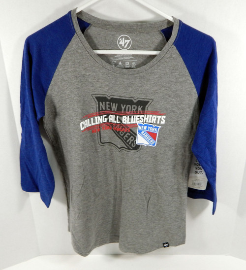 New Women Ladies New York Rangers Calling All Blueshirts Long Sleeve Shirt L NWT