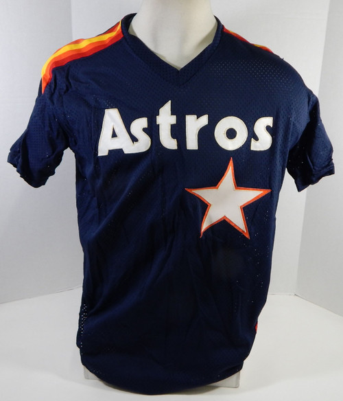 1986-93 Houston Astros #65 Game Used Navy Jersey Batting Practice NP Rem 44 680