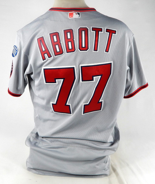 2022 Washington Nationals Cory Abbott #77 Game Issued Pos Used Grey Jersey 46 40