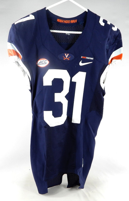 2017 Virginia Cavaliers #31 Game Used Navy Jersey Throwback Hoos Together 4