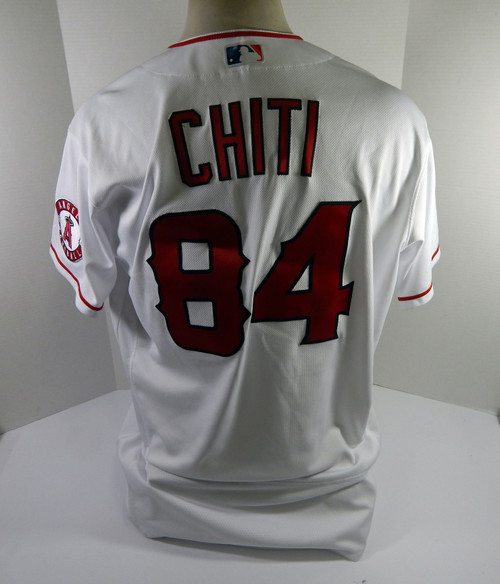 2022 Los Angeles Angels Dom Chiti #84 Game Issued Pos Used White Jersey 48 3