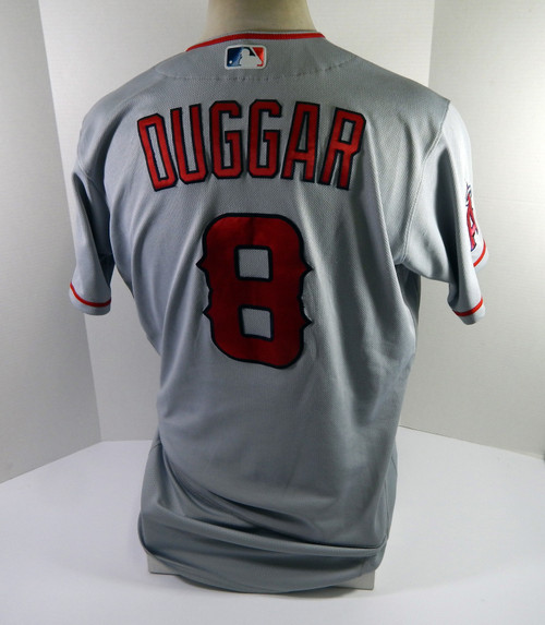 2022 Los Angeles Angels Steven Duggar #8 Game Issued Pos Used Grey Jersey 44 5