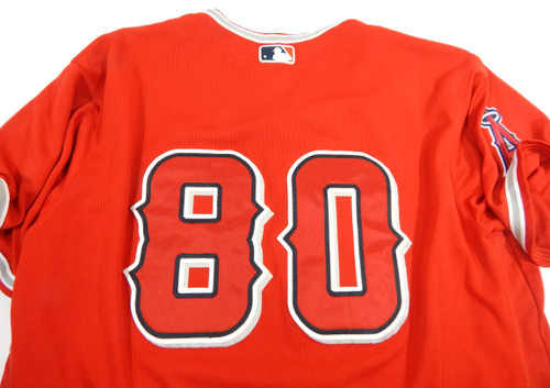 2021 Los Angeles Angels #80 Game Issued Pos Used Red Jersey Spring Training 48 2