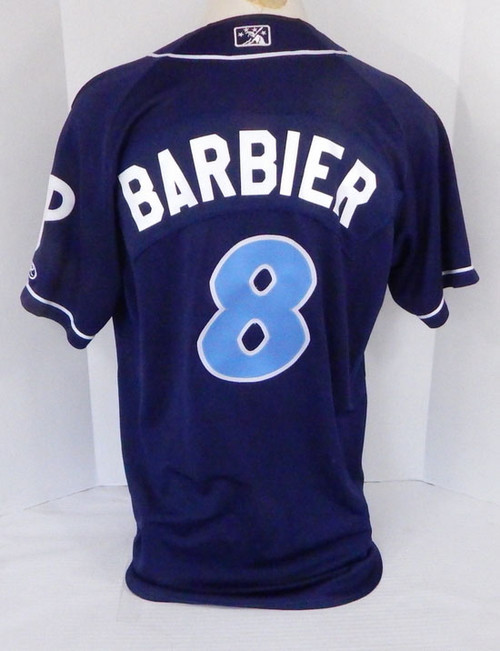 2017 Lakewood BlueClaws Brett Barbier #8 Game Used Navy Jersey DP04946