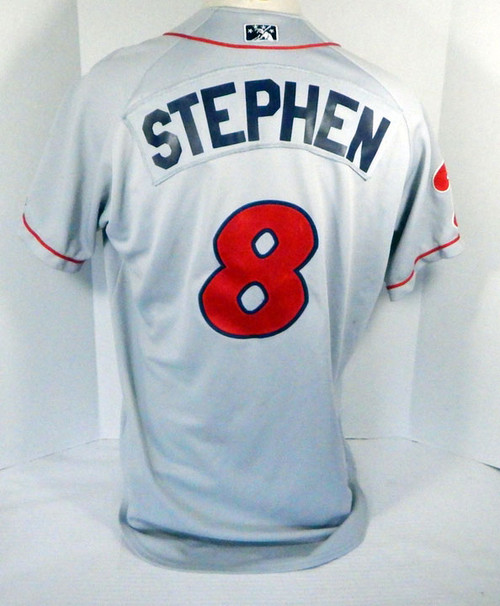 2018 Lakewood BlueClaws Josh Stephen #8 Game Used Grey Jersey DP04961