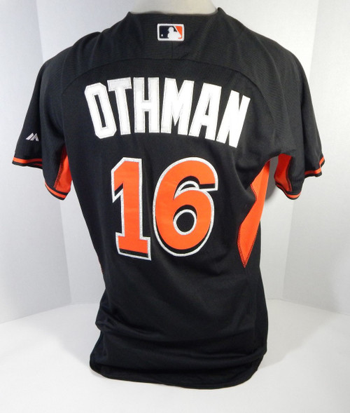 Miami Marlins Sharif Othman #16 Game Used Black Spring Training BP Jersey