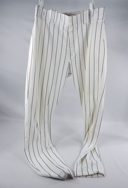 2006 Florida Marlins Scott Seabol Game Used White Pinstripe Pants 34-38--33 956