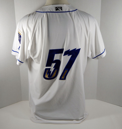 2019 Omaha Storm Chasers #57 Game Used White Jersey OSC0049