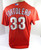 Philadelphia Phillies Jose Tortolero #33 Game Used Red Jersey Ext ST BP L 658