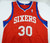 2013-14 Philadelphia 76ers Byron Mullens #30 Game Issued Red Jersey 2XL DP32009