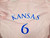 2011-12 Kansas Jayhawks #6 Game Used Pink Jersey Soccer L 067