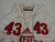 2015 Indiana Hoosiers #43 Game Used White Jersey Nameplate Removed L DP13934