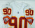 1995 Kansas City Chiefs #90 Game Issued White Jersey 48 DP16389