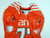Miami Hurricanes #77 Game Used Orange Practice Jersey XL DP27945