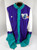 1997-98 Charlotte Hornets Game Issued Warm Up Purple Jacket 50 DP31389